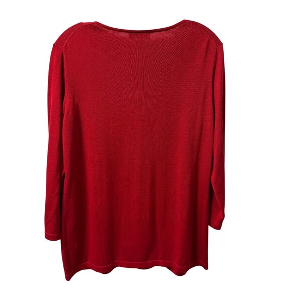 Coldwater Creek Red Button-Front Cardigan Sweater L Cotton Blend sweater - Picture 8 of 10